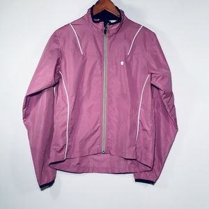 Pearl Izumi, mauve full-zipper windbreaker.